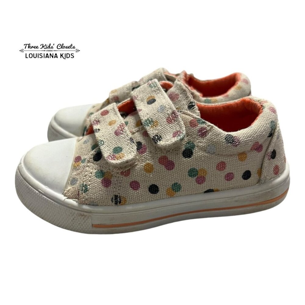 K KomforMe Sz 7 Canvas Polkadot Sneakers